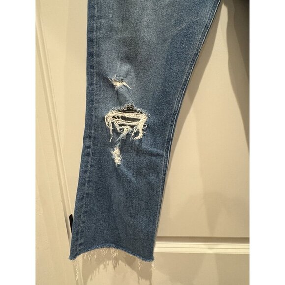MOTHER The Tripper Ankle Fray Straight Leg Distressed Button Fly Sz 27 - Picture 8 of 12